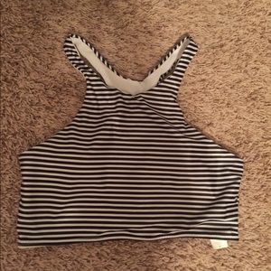 SOLD Striped Racer Back swim top